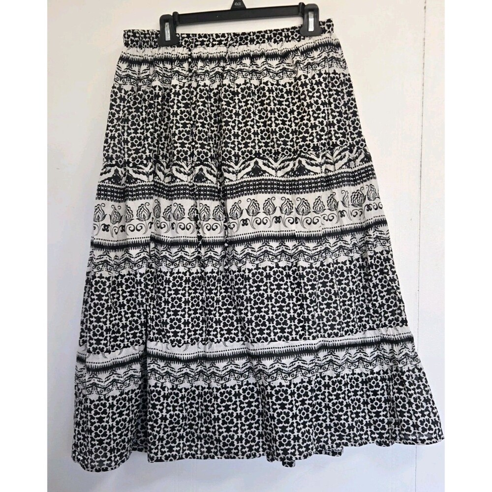 Jane Ashley Skirt Womens 1X Dark Floral Peasant Boho Festival Flower Cottagecore